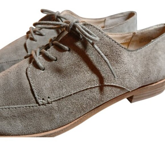 DOLCE VITA Gray Taupe Suede Lace up Oxford Loafers Like New - Picture 4 of 11